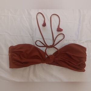 Johanna Ortiz Terracotta Bikini Top